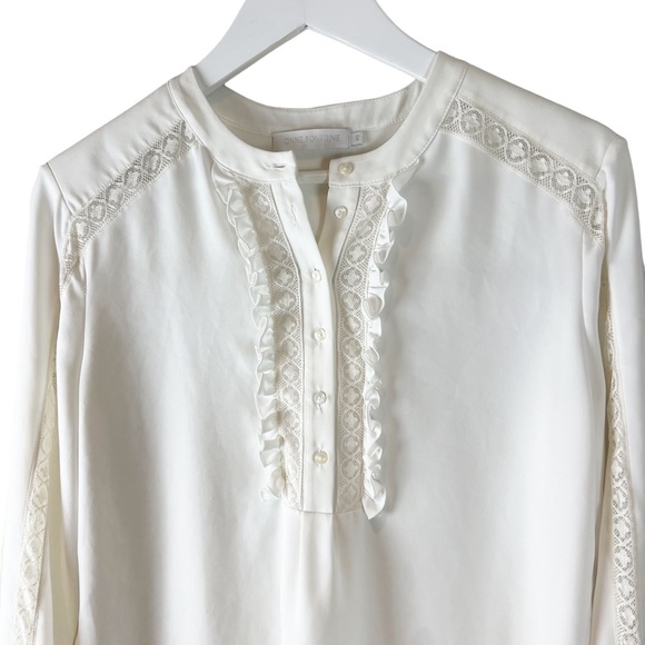 Anne Fontaine Romanella White Blouse Top Size 40 Flawed - Picture 2 of 10
